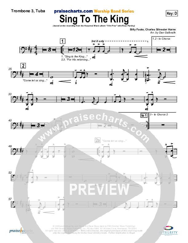 Sing To The King Trombone 3/Tuba (New Life Worship)
