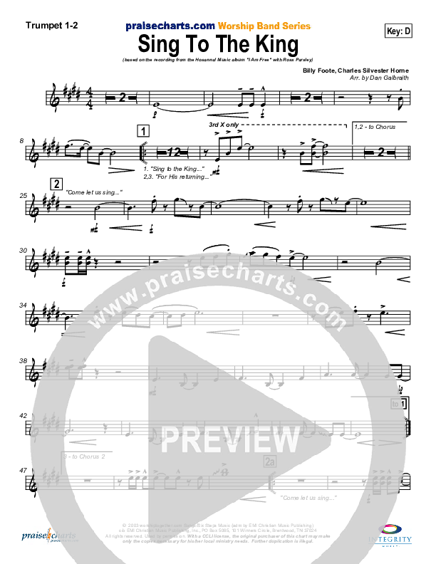 Sing To The King Trumpet 1,2 (New Life Worship)