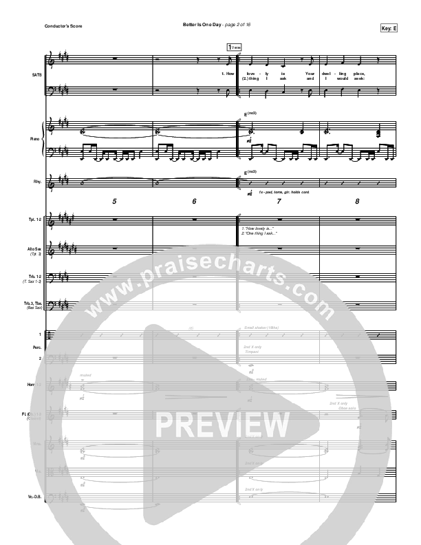 Better Is One Day Conductor's Score (Matt Redman)