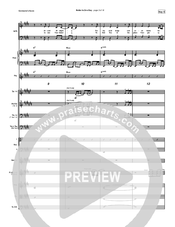 Better Is One Day Conductor's Score (Matt Redman)