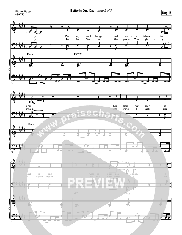 Better Is One Day Piano/Vocal (Matt Redman)