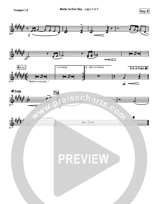 Better Is One Day Trumpet 1,2 (Matt Redman)