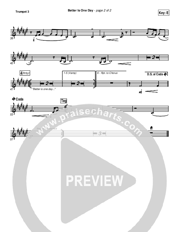 Better Is One Day Trumpet 3 (Matt Redman)