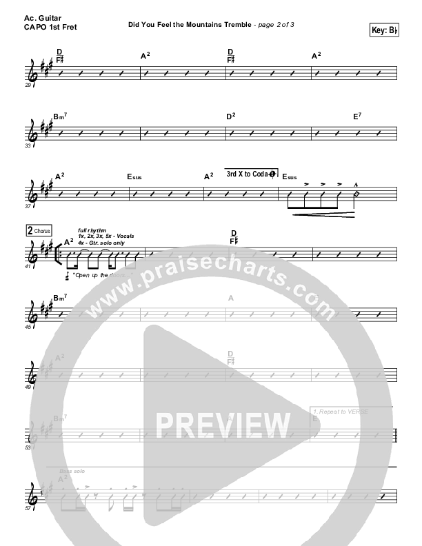 Did You Feel the Mountains Tremble Acoustic Guitar (Capo) (Delirious / Passion)