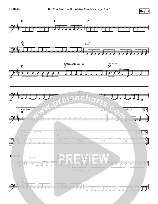 Did You Feel the Mountains Tremble Bass Guitar (Delirious / Passion)