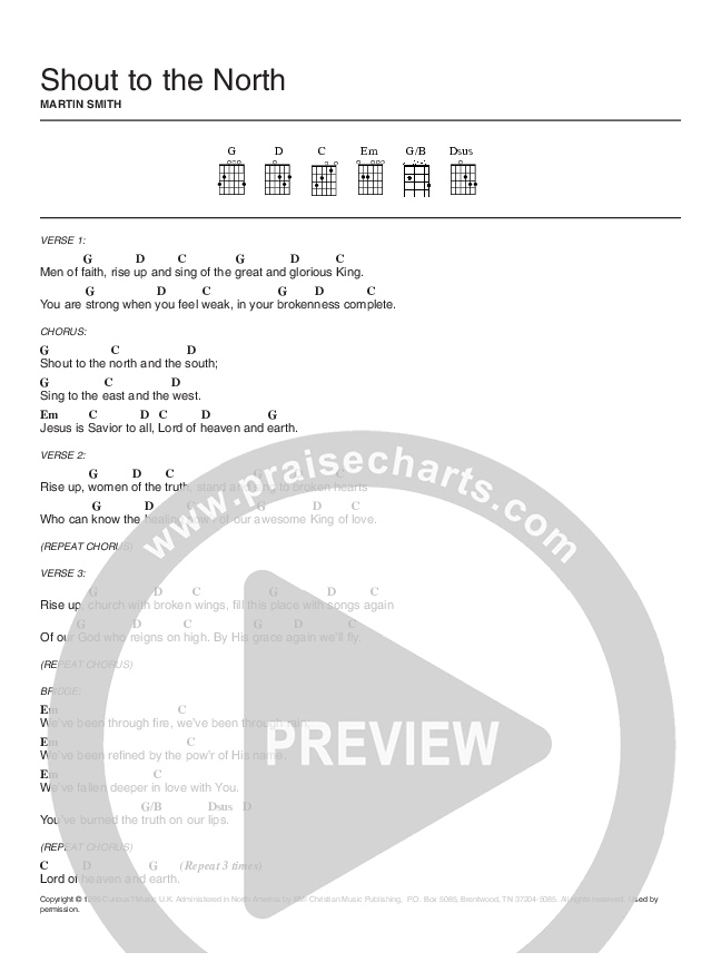 Shout To The North Chords & Lyrics (Delirious)