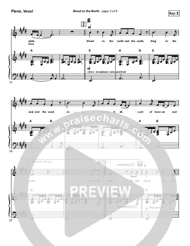 Shout To The North Piano/Vocal (Delirious)