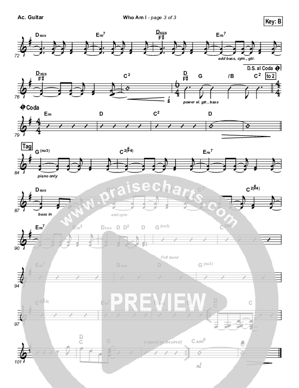 Who Am I Acoustic Guitar (Casting Crowns)