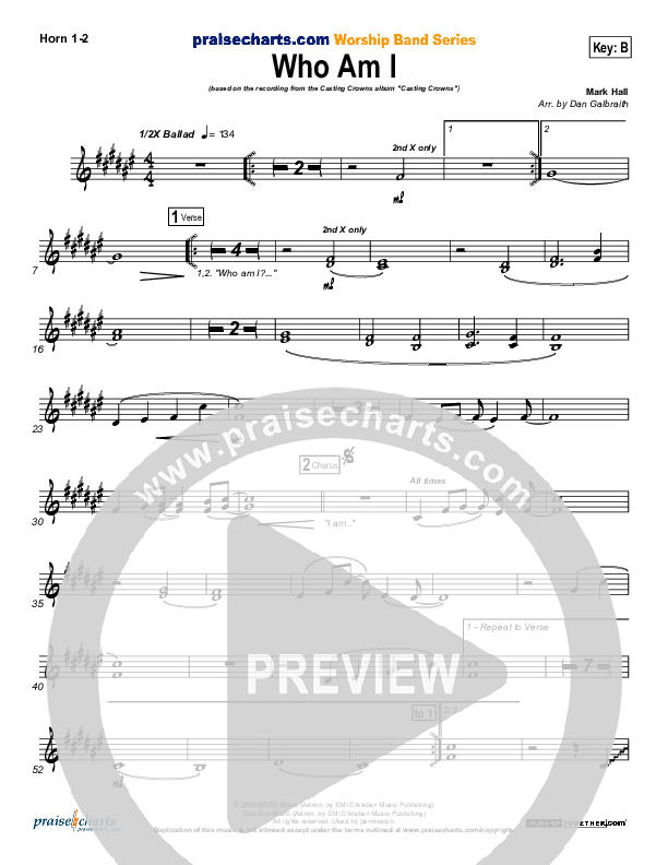 Who Am I French Horn 1/2 (Casting Crowns)