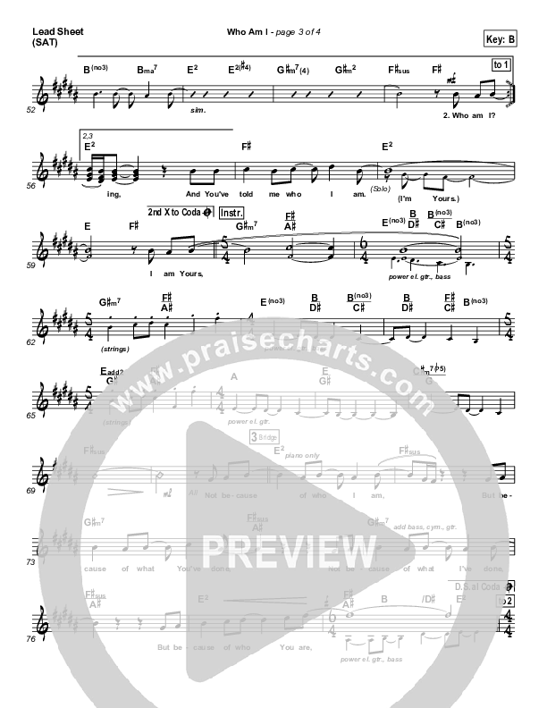Who Am I Lead Sheet (SAT) (Casting Crowns)