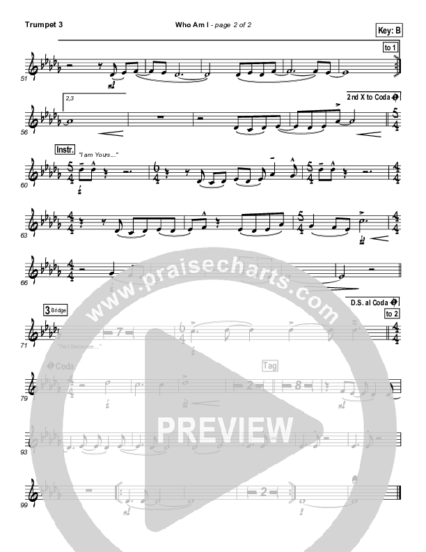 Who Am I Trumpet 3 (Casting Crowns)