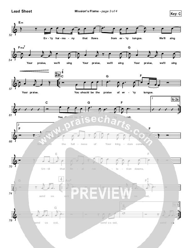 Mission's Flame Lead Sheet (Matt Redman)