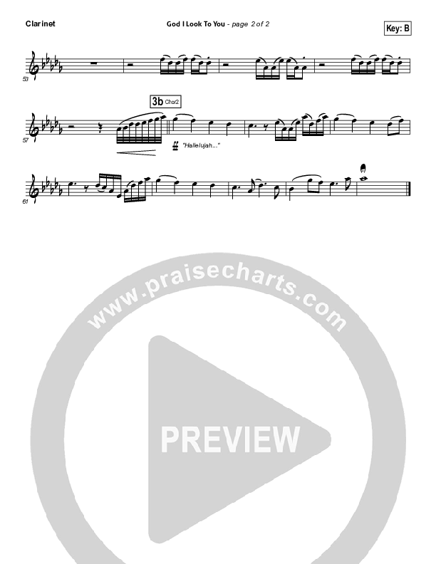 God I Look To You Clarinet (Bethel Music)