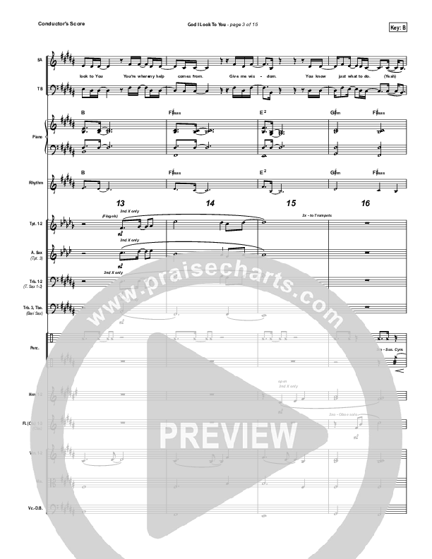 God I Look To You Conductor's Score (Bethel Music)