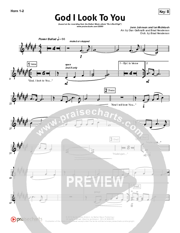 God I Look To You Brass Pack (Bethel Music)