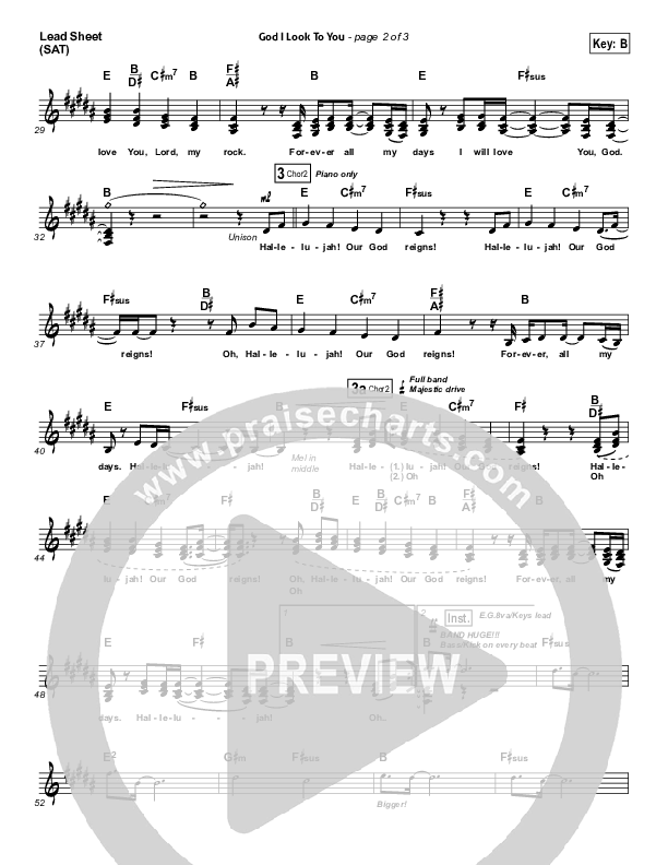 God I Look To You Lead Sheet (SAT) (Bethel Music)