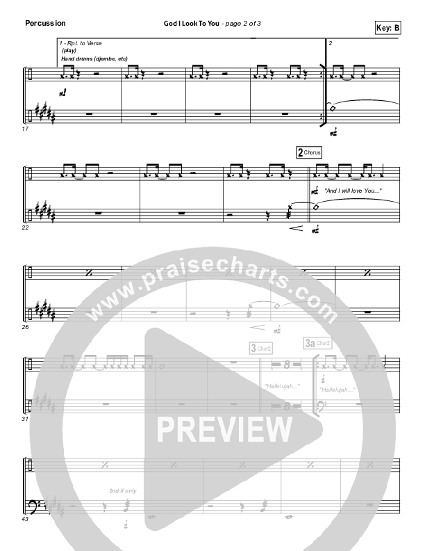 God I Look To You Percussion (Bethel Music)