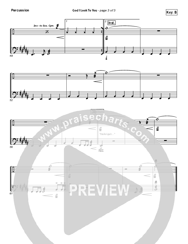 God I Look To You Percussion (Bethel Music)