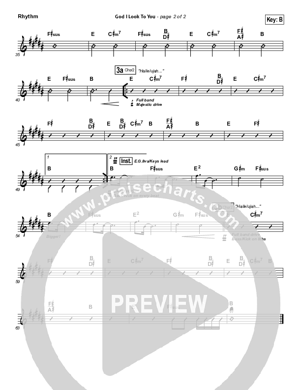 God I Look To You Rhythm Chart (Bethel Music)
