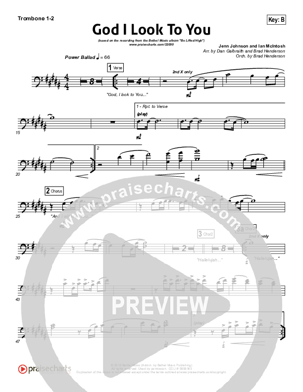 God I Look To You Trombone 1/2 (Bethel Music)
