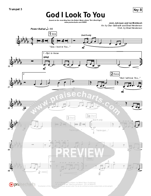 God I Look To You Trumpet 3 (Bethel Music)