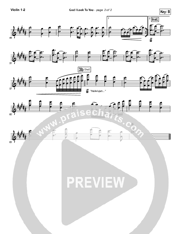 God I Look To You Violin 1/2 (Bethel Music)
