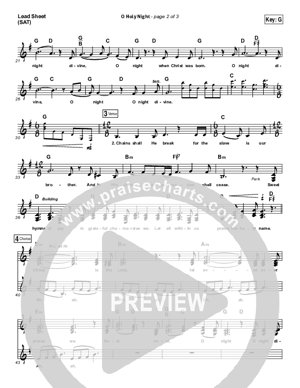 O Holy Night Lead Sheet (SAT) (Kerrie Roberts)