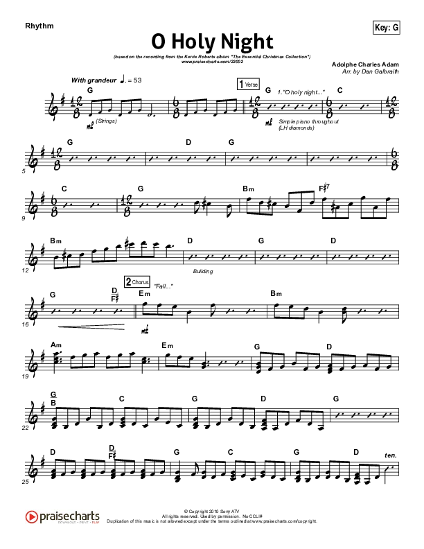 O Holy Night Rhythm Chart (Kerrie Roberts)