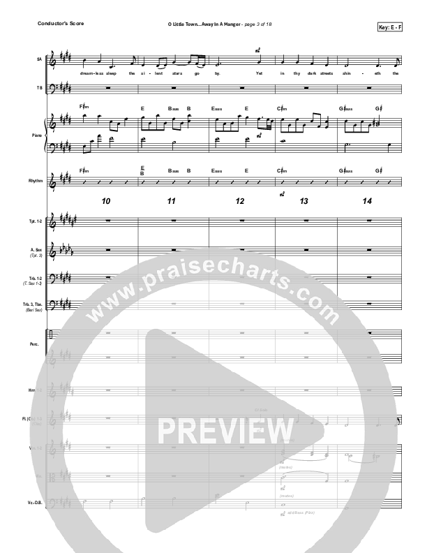 O Little Town Of Bethlehem (with Away In A Manger) Conductor's Score (Kari Jobe)