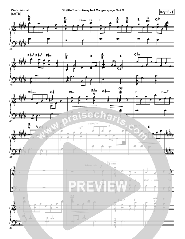 O Little Town Of Bethlehem (with Away In A Manger) Piano/Vocal (Kari Jobe)