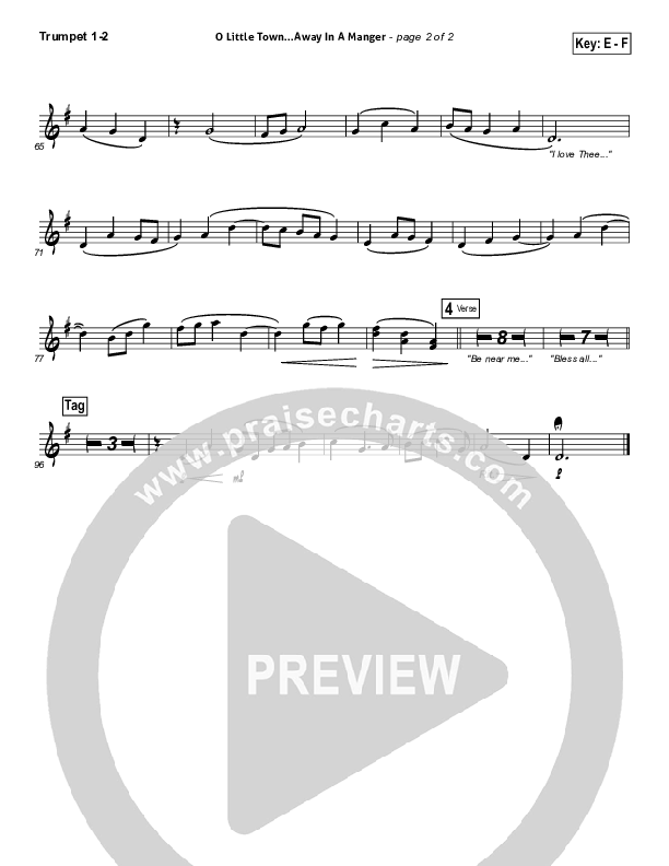 O Little Town Of Bethlehem (with Away In A Manger) Trumpet 1,2 (Kari Jobe)