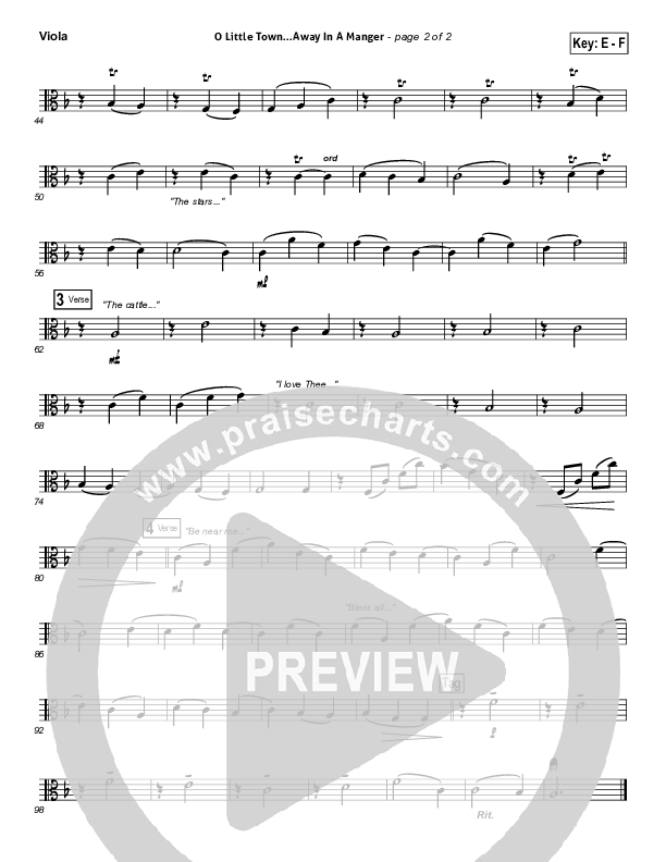 O Little Town Of Bethlehem (with Away In A Manger) Viola (Kari Jobe)