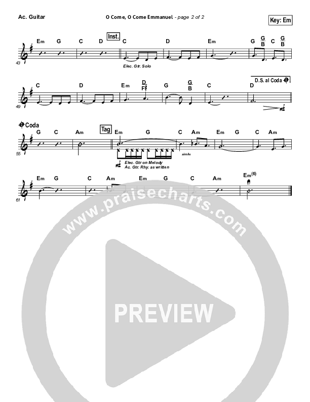 O Come O Come Emmanuel Acoustic Guitar (Big Daddy Weave)