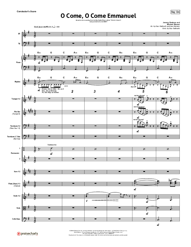 O Come O Come Emmanuel Conductor's Score (Big Daddy Weave)