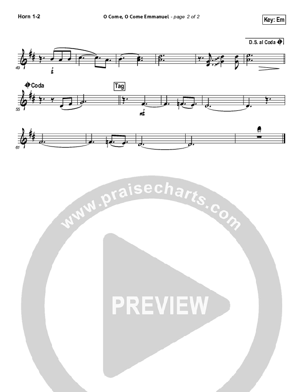 O Come O Come Emmanuel French Horn 1/2 (Big Daddy Weave)