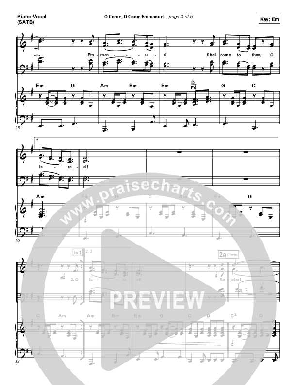 O Come O Come Emmanuel Piano/Vocal & Lead (Big Daddy Weave)