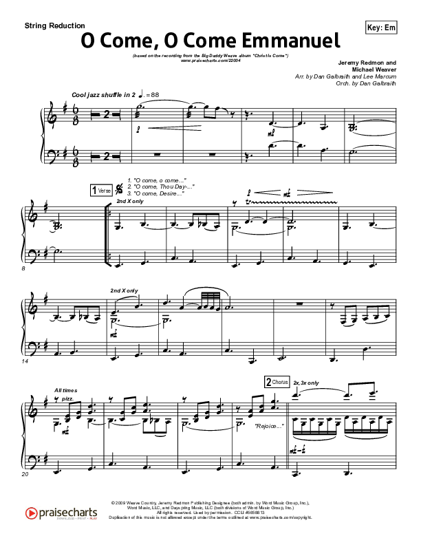 O Come O Come Emmanuel String Pack (Big Daddy Weave)