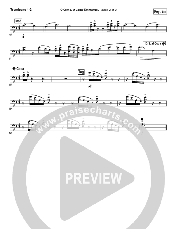 O Come O Come Emmanuel Trombone 1/2 (Big Daddy Weave)