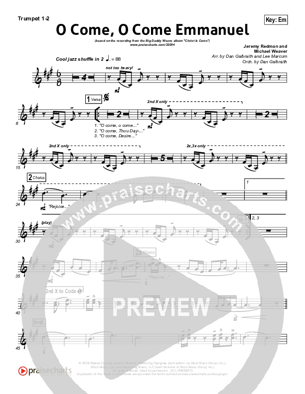 O Come O Come Emmanuel Brass Pack (Big Daddy Weave)