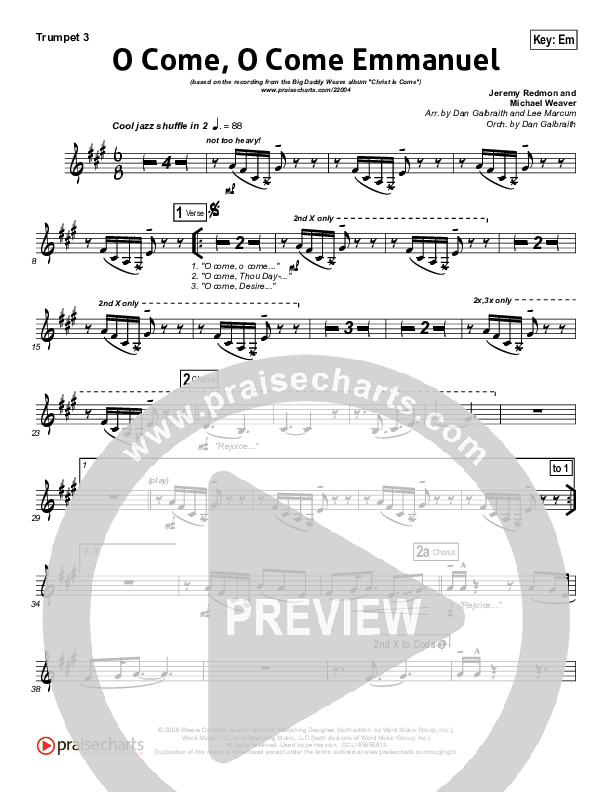 O Come O Come Emmanuel Trumpet 3 (Big Daddy Weave)