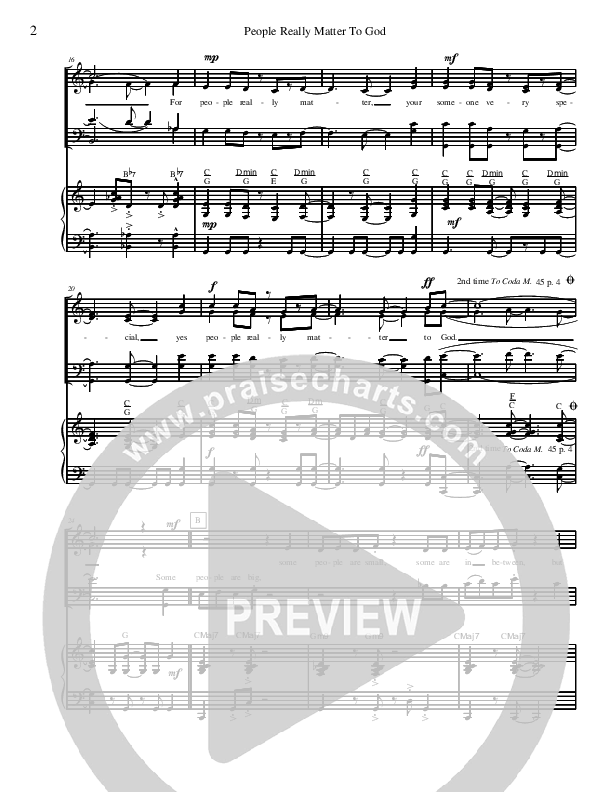 People Really Matter To God Piano/Vocal (SATB) (David Arivett)