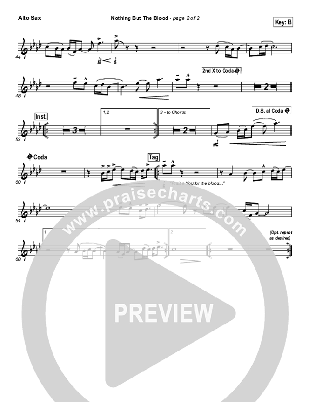 Nothing But The Blood Alto Sax (Matt Redman)