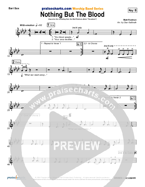 Nothing But The Blood Bari Sax (Matt Redman)