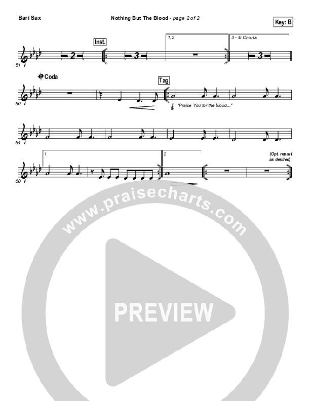 Nothing But The Blood Bari Sax (Matt Redman)