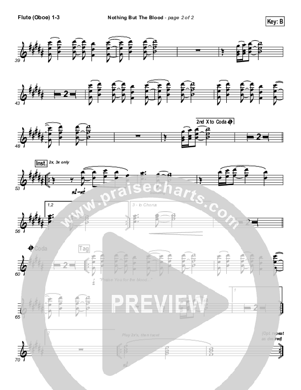 Nothing But The Blood Flute/Oboe 1/2/3 (Matt Redman)