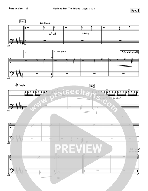 Nothing But The Blood Percussion 1/2 (Matt Redman)