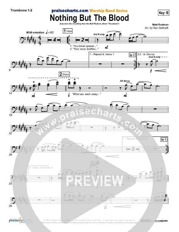 Nothing But The Blood Trombone 1/2 (Matt Redman)