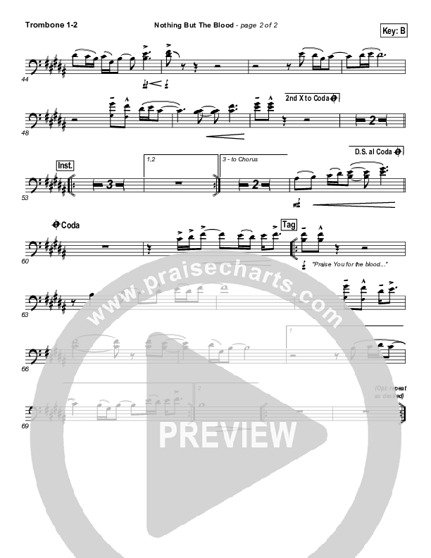 Nothing But The Blood Trombone 1/2 (Matt Redman)