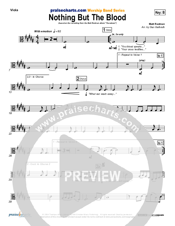 Nothing But The Blood Viola (Matt Redman)