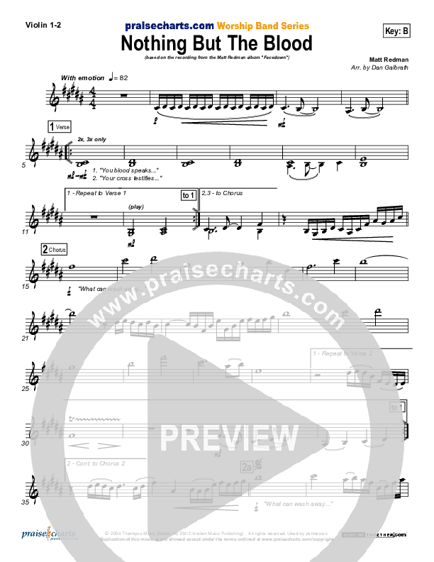 Nothing But The Blood Violin 1/2 (Matt Redman)